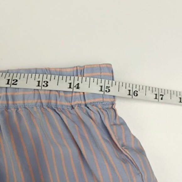 Reformation Willow Pajama Set Cropped Top Boxer Shorts Striped Blue Peach Size L - Picture 11 of 16